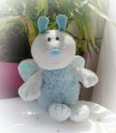 Luminou doudou peluche plush lumineux Glow phosphorescent ailes bleu blue abeille papillon Butterfly