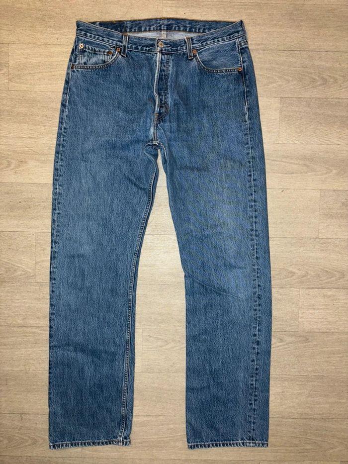 Jean Levi’s 501 Vintage Bleu Droit Taille Haute Moyenne - photo numéro 4