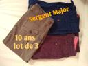 3 Pantacourts fille Sergent Major 10ans