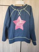 Pull bleu etoile 6 ans vinyl fraise