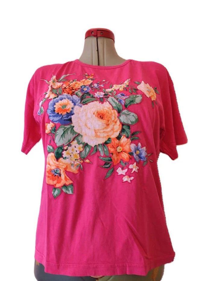 Tee shirt fuschia avec broderie taille 1 Cocoon club - photo numéro 1