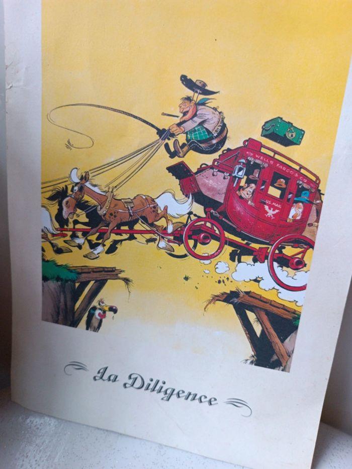 Affiche image dessin murale atlas lucky Luke Dargaud 2002 diligence mail carriole charette carriage - photo numéro 9