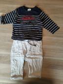 Ensemble pantalon t-shirt rayé