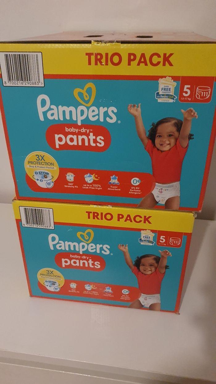 2 lots de couche pampers taille 6 et taille 5 pampers pants - photo numéro 1