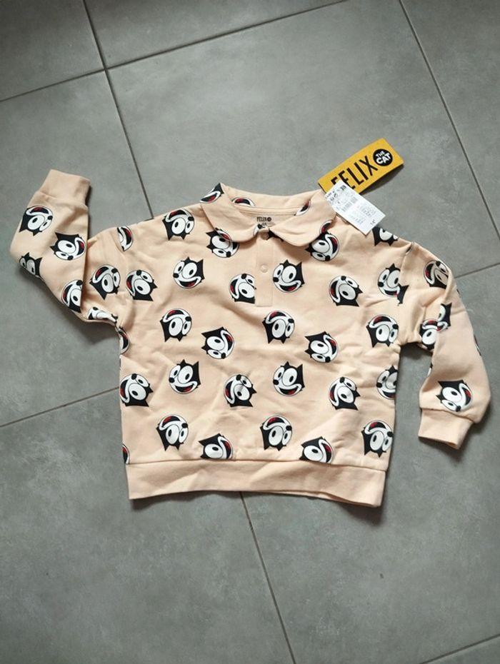 * Sweat beige imprimé 'Felix the cat' T4A Kiabi - photo numéro 1