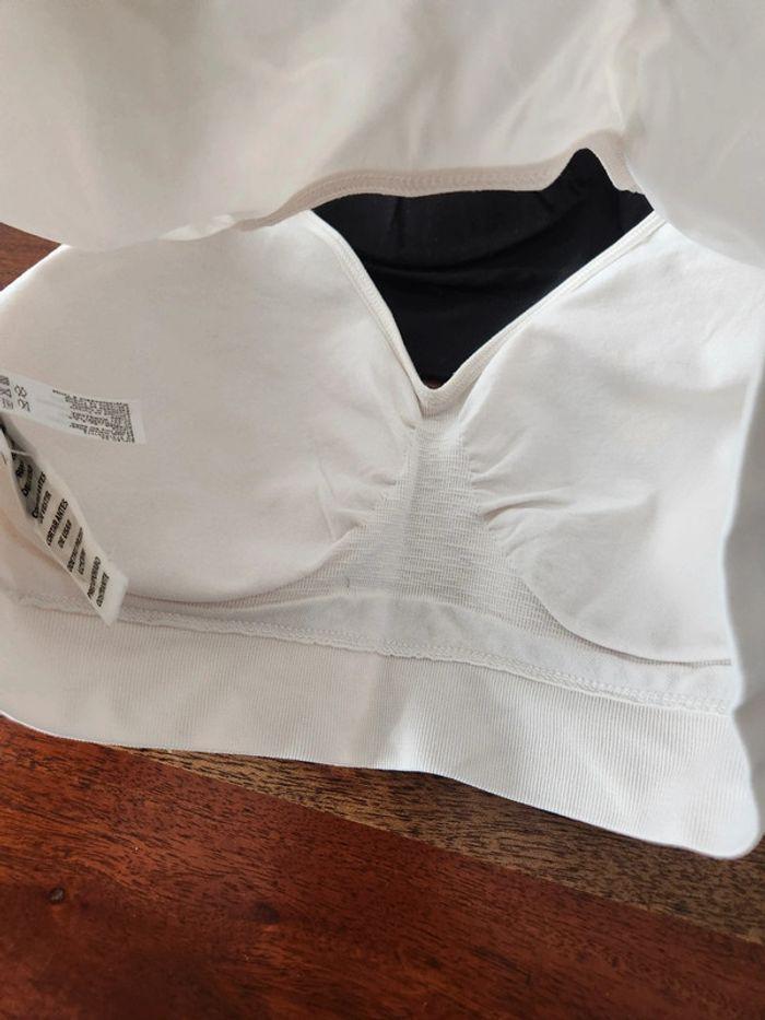 Lot de 2 Brassières Coton Noir Blanc T.XL - photo numéro 3