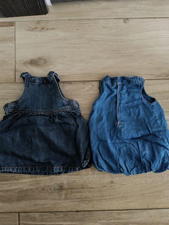 2 robes jeans 3 mois  kitchoun type salopette - photo numéro 3