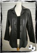 Veste   vintage femme noire en cuir d'agneau taille 40 (l)