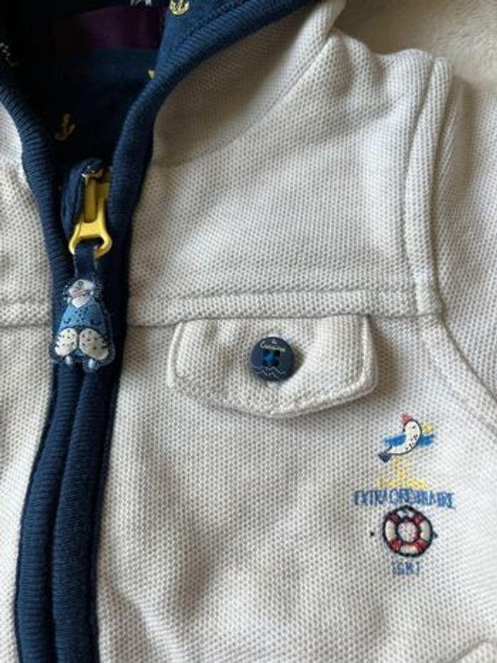 Gilet zippé à capuche 3 mois 59 cm garçon Sergent Major - photo numéro 3