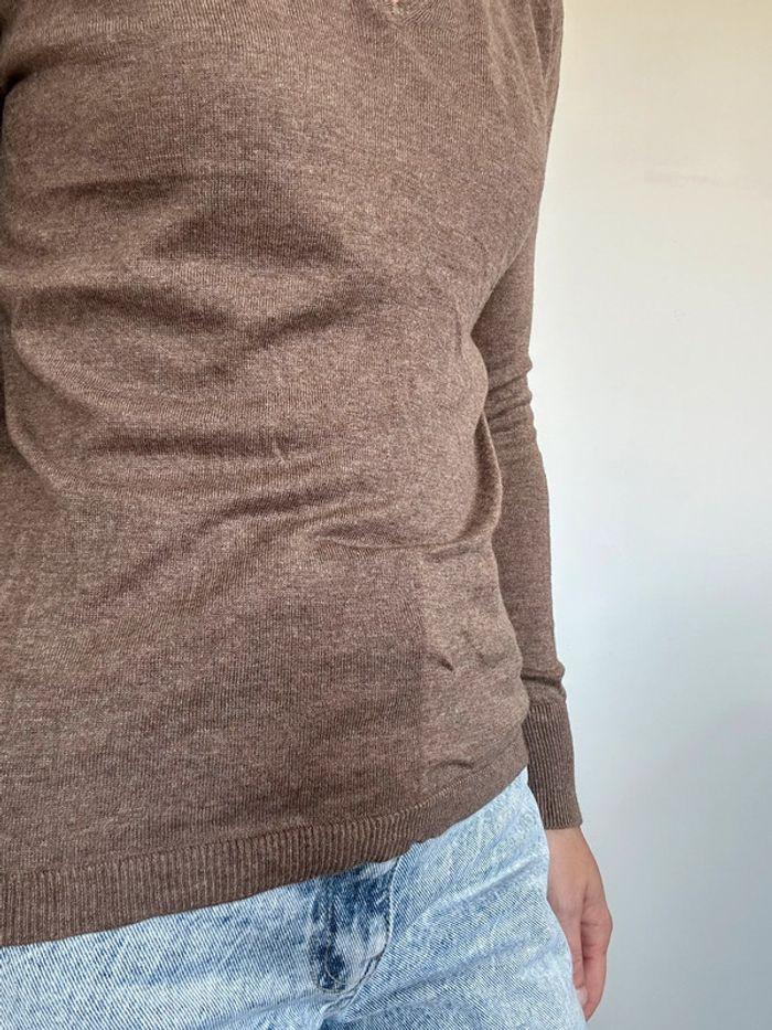 Pull col V marron Sélection taille 36 💖 - photo numéro 4