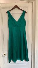 Robe soie verte