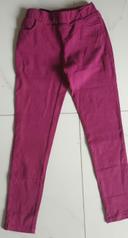 Pantalon coton fuschia femme T38