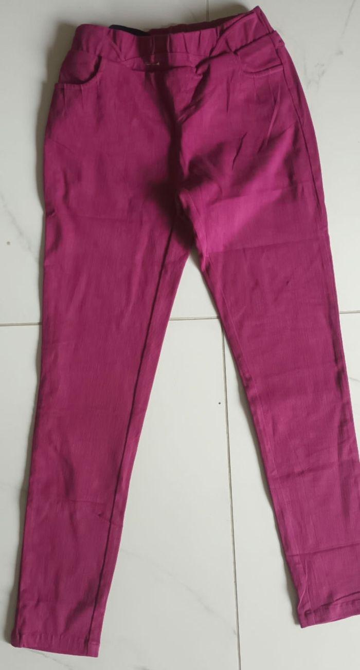 Pantalon coton fuschia femme T38 - photo numéro 1