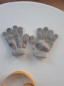 Gants gris beige