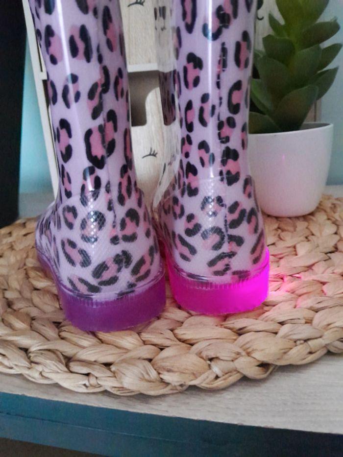 Bottes de pluie lumineuses roses guépard 24 25 - photo numéro 4