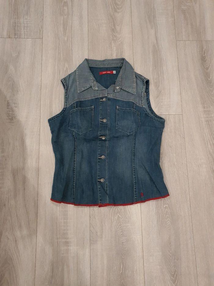 Veste en jean sans manches y2k - photo numéro 1