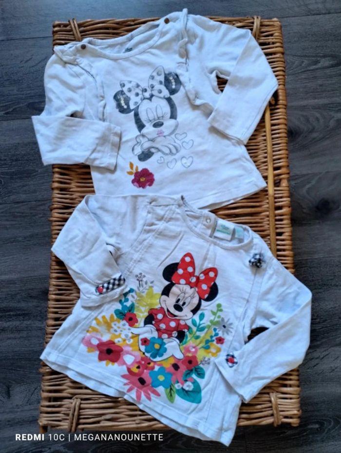 🦋 Lot x 2 blouses Minnie 2 ans Disney - photo numéro 1