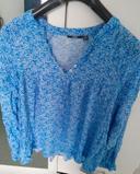 Magnifique blouse bleu avec motifs XL