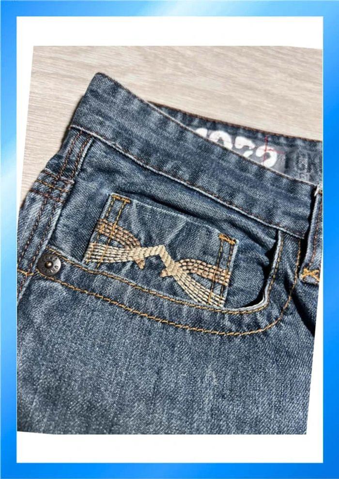 🩳 Short vintage brodé hip hop Ecko UNLTD en jean Bleu Taille 40 XL 🩳 - photo numéro 18