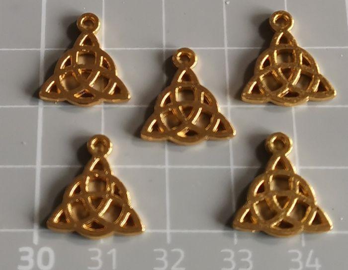 5 x pendentifs "nœud celtique" en métal doré - photo numéro 3