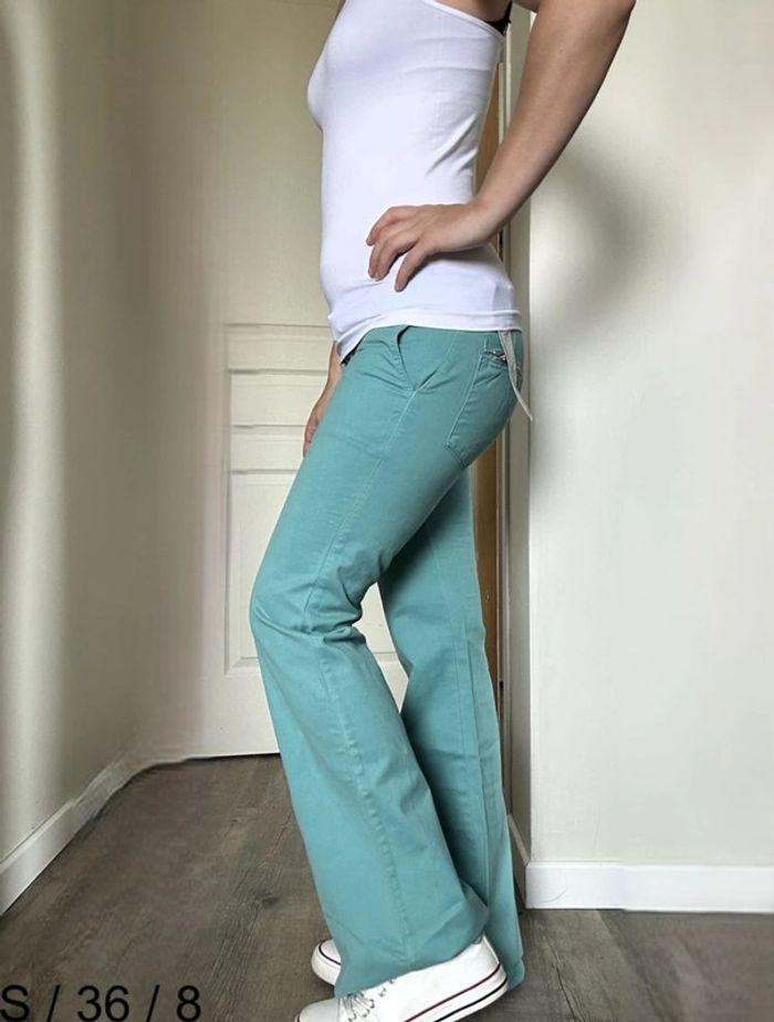 Jean évasé bleu turquoise SMF taille 36 💖 - photo numéro 5