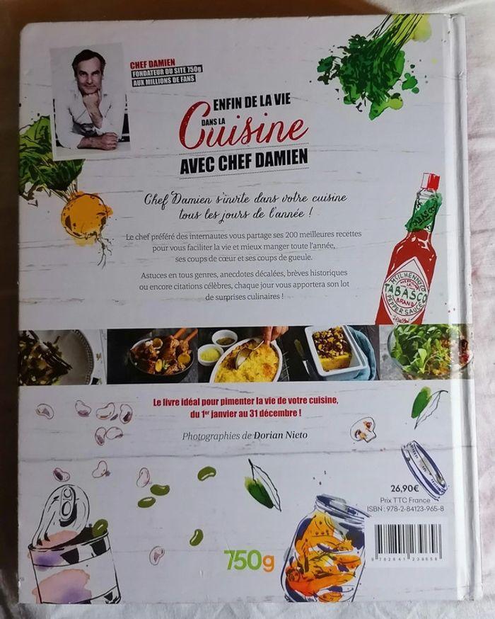 Enfin de la vie dans la cuisine avec chef Damien 750g - livre de cuisine / gastronomie - photo numéro 2