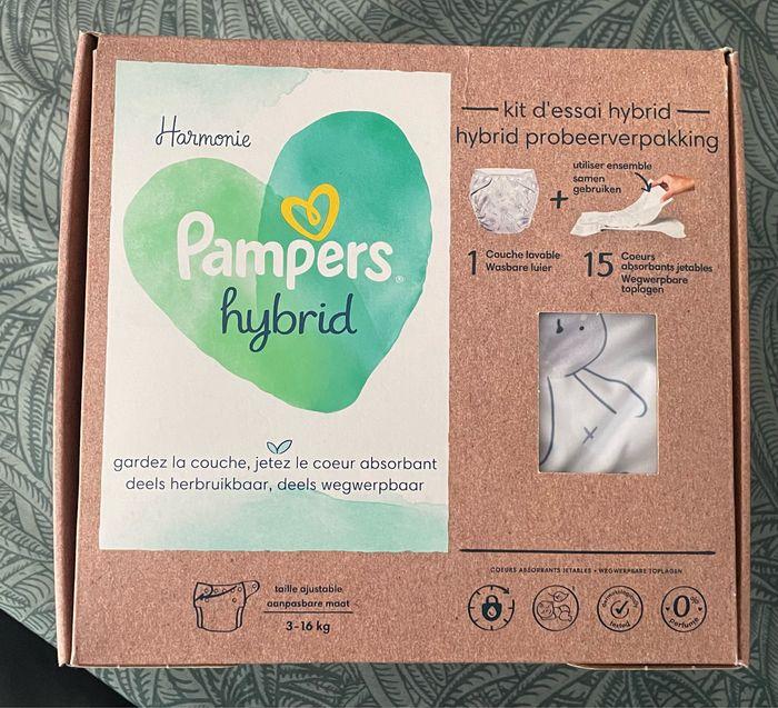 Pampers Harmonie Hybrid 3 à 16kg Oeko-Tex 1 Couche Lavable + 15 Coeurs Absorbants Jetables - photo numéro 1