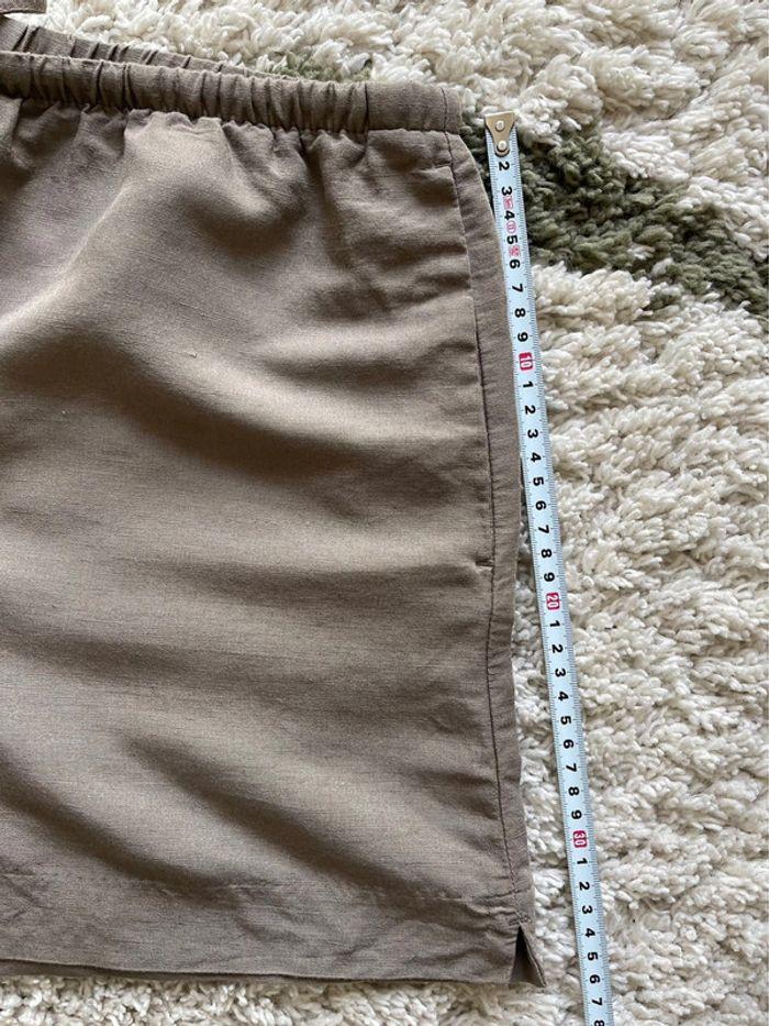 Short lounge beige/marron en lin mélangé taille M - photo numéro 4