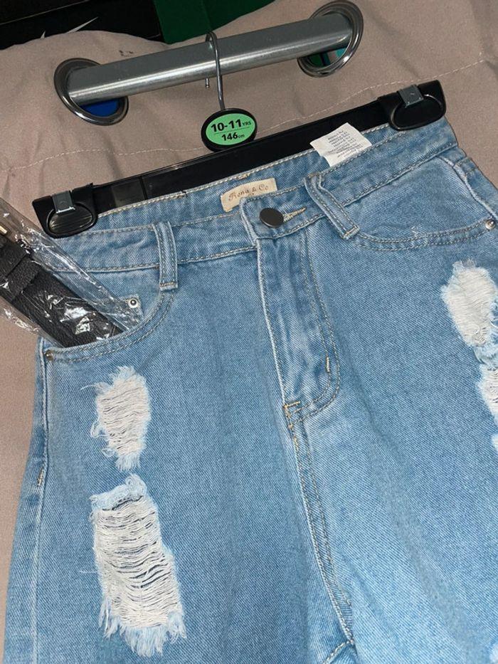 Short en jean + ceinture neuf taille 12 ans - photo numéro 2