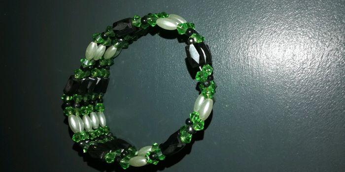 Bracelet aimanté vert et noir - photo numéro 3