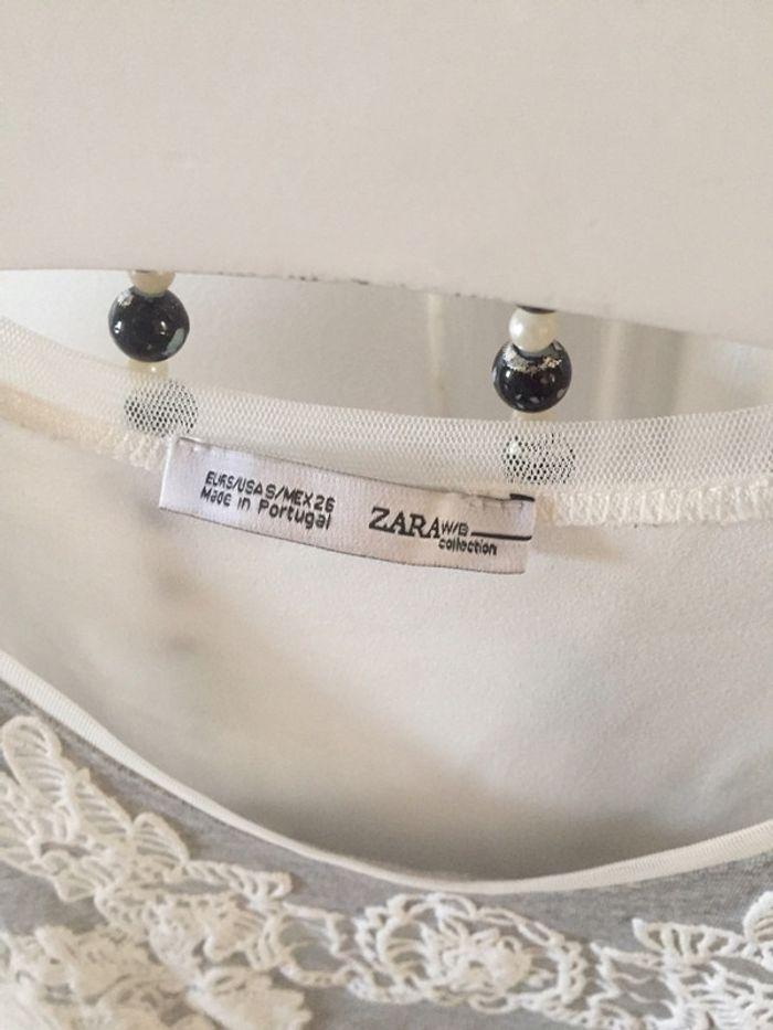 Top zara TS Blanc ET gris - photo numéro 2