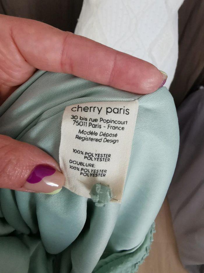 Robe Cherry Paris mi longue verte taille 2 ou S 36 - photo numéro 6