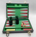 Coffret de Backgammon Vintage en Similicuir Noir avec Accessoires Complètes - 36cm