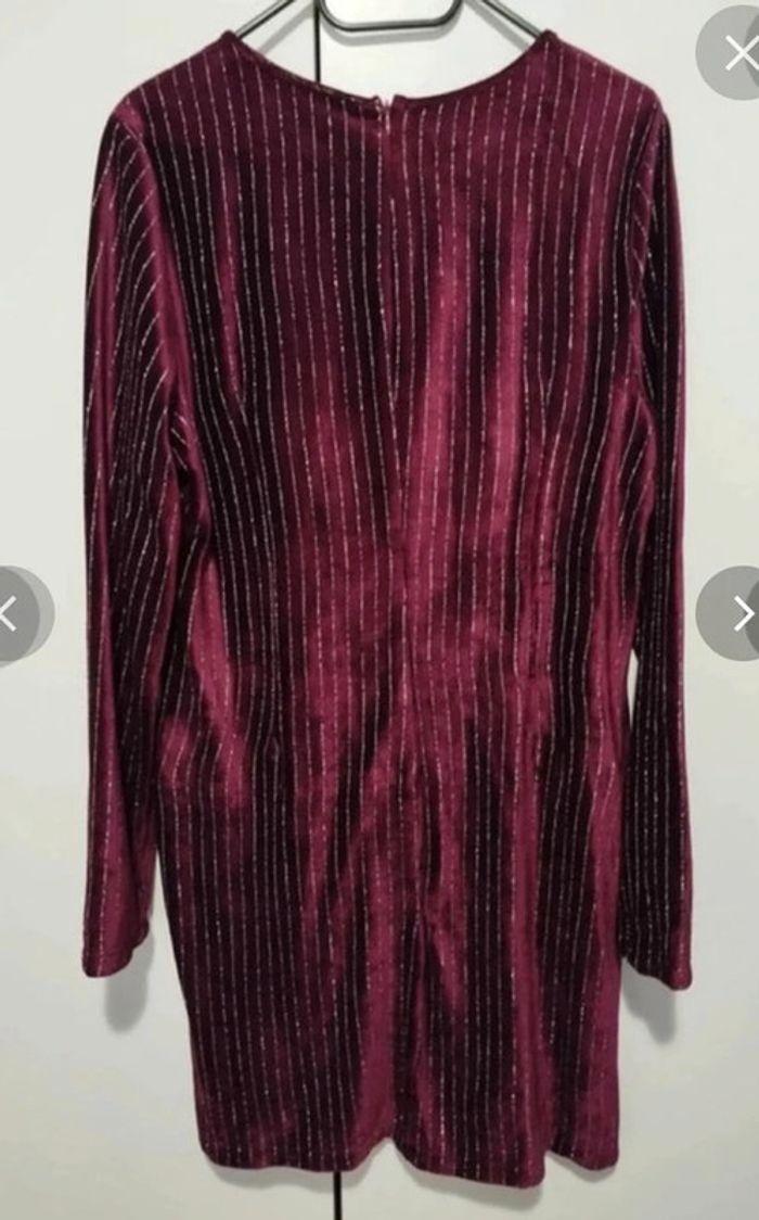 Robe en velours bordeaux a rayures argentées femme taille 38/40 , M/ L 🖤 - photo numéro 15