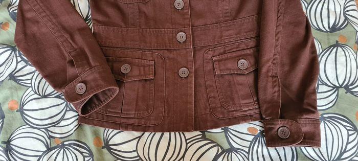 Veste en jean marron cintrée pour femme taille S - photo numéro 5