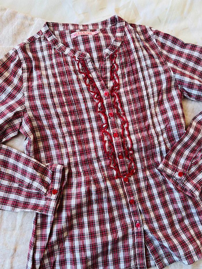 Blouse chemisier à carreaux - 10 ans - photo numéro 1