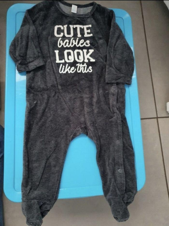 Lot 3 pyjamas en velours bébé - photo numéro 2