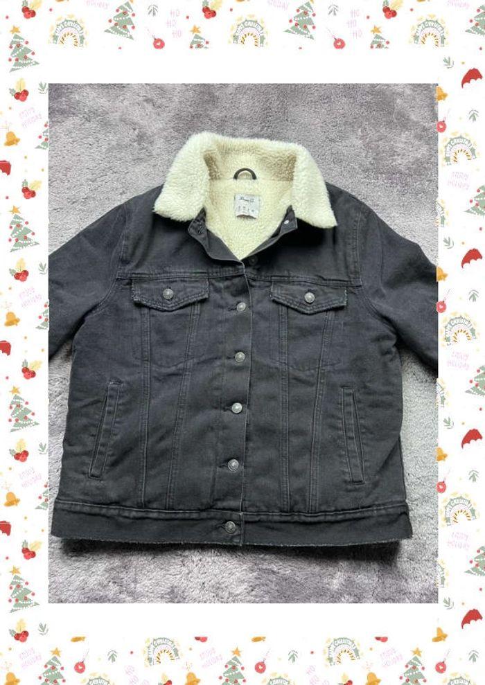 👕 Veste en jean avec doublure chaude Vintage Noir Taille L 👕 - photo numéro 6