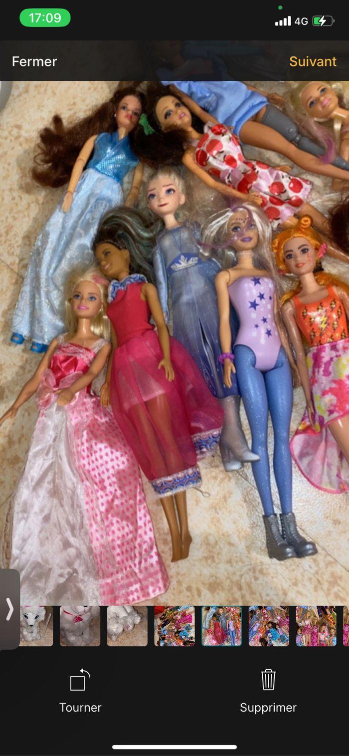 Grand lot de 26 Barbie dont une qui chante+ une peluche Barbie musicale+ accessoires vêtements - photo numéro 5