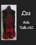 Robe / veste sans manche rouge noir Taille XXL L33