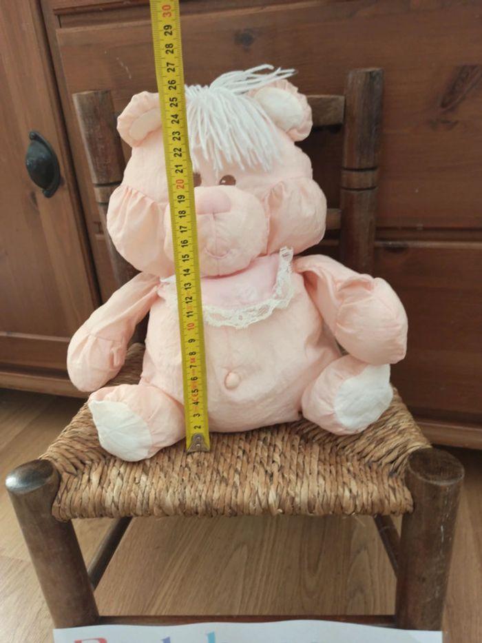 Peluche vintage cochon Toile tbe - photo numéro 4