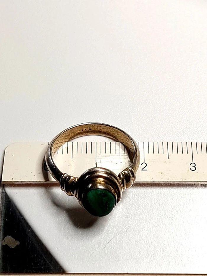 Magnifique bague ancienne taille 50 argent et malachite - photo numéro 9