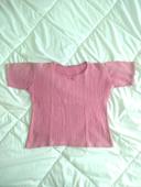 T-shirt rose col rond brodé T14A