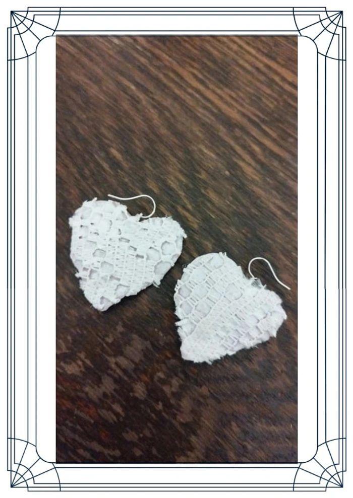 Boucles d'oreilles earrings dentelle lace y2k - photo numéro 5