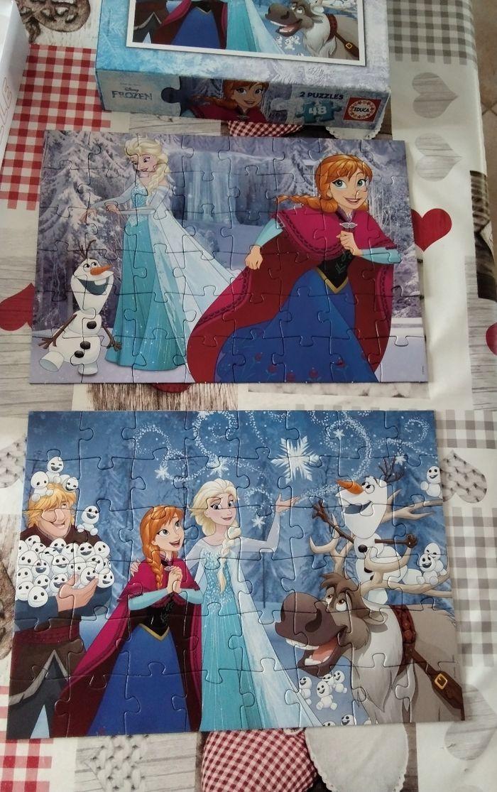 Boîtes de 2 Puzzles de 48 pièces la reine des neiges - photo numéro 1