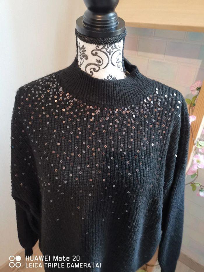 💕Jolie pull côtelé à sequins et col montant femme TXl / 42 liberto 💕 - photo numéro 3