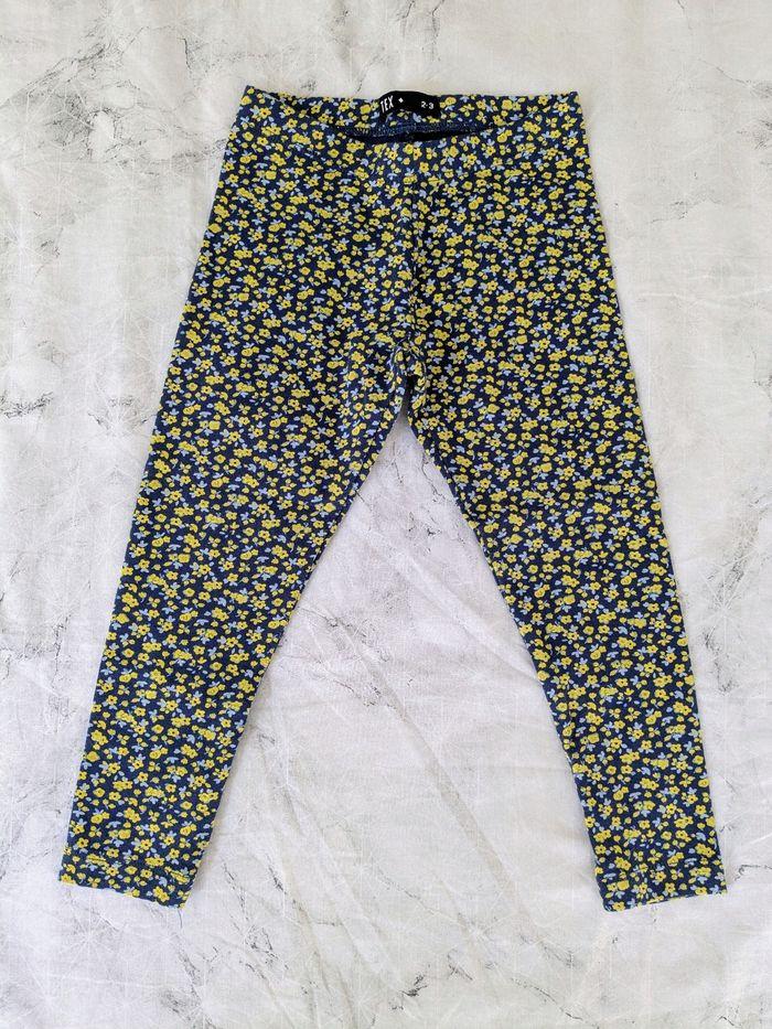 Legging bleu à fleurs jaunes Tex 2/3 ans - photo numéro 1