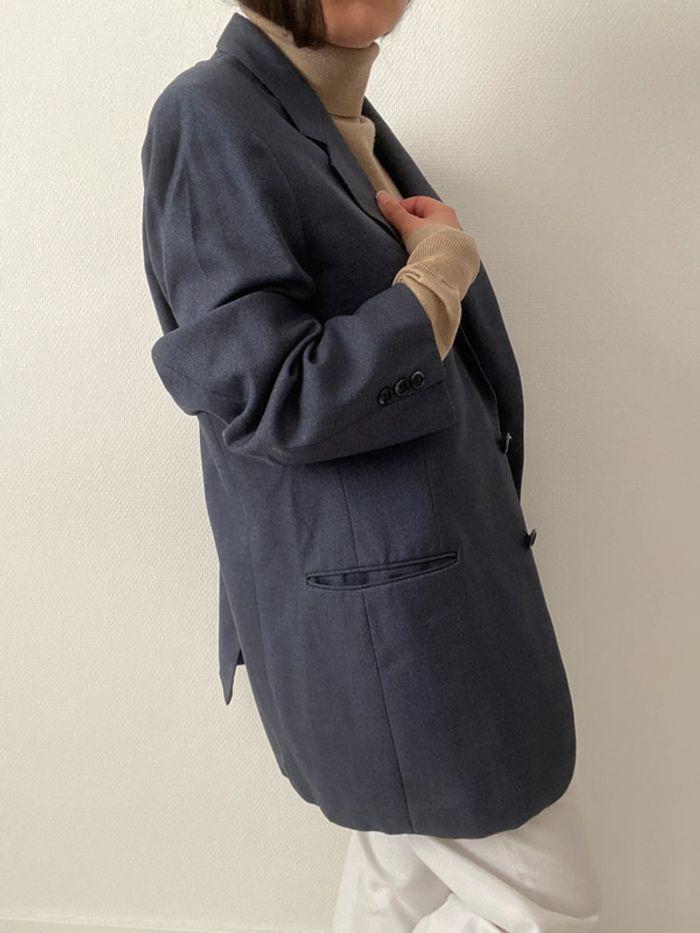 Oversized blazer bleu  100% laine - photo numéro 14