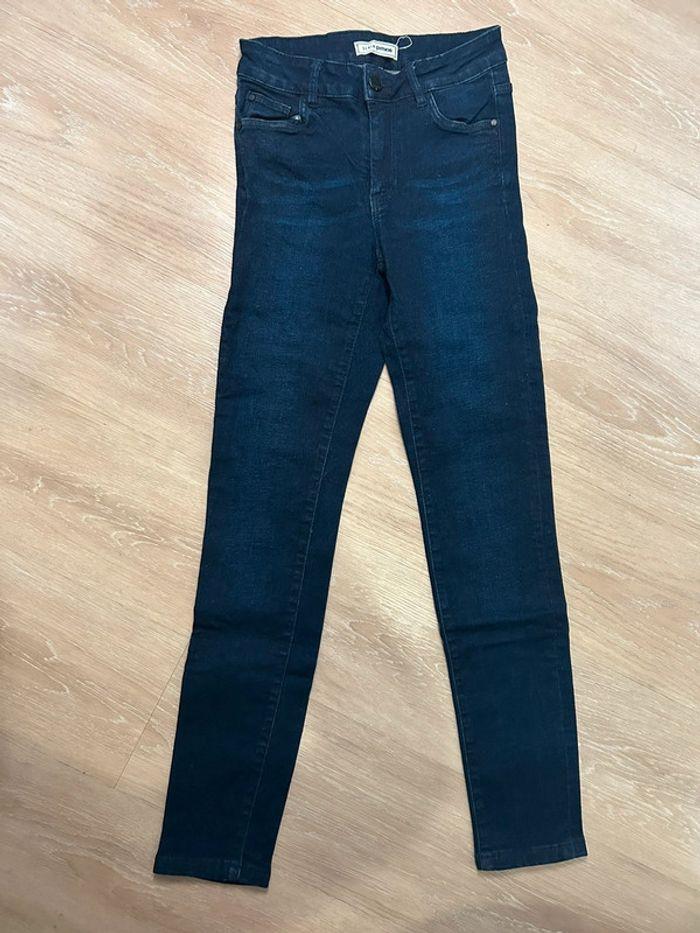 Pantalon skinny taille haute bleu marine - photo numéro 2