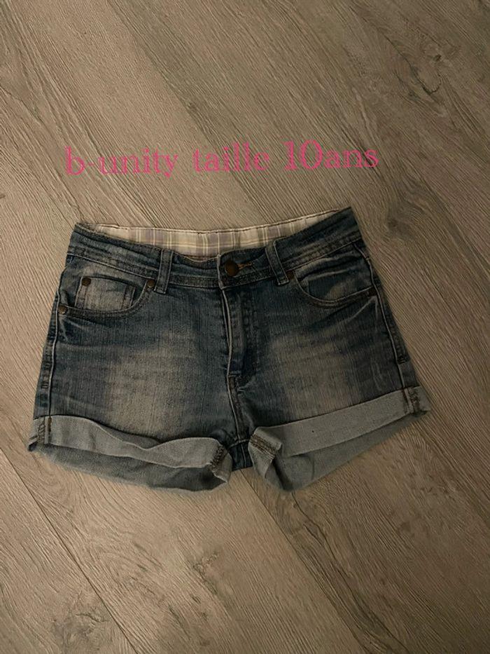 Short en jean bleu clair taille haute b-unity taille 10ans - photo numéro 1